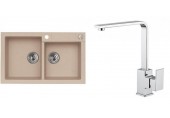 ALVEUS Set ROCK 90 dřez 780x480 mm + baterie RENO, béžová