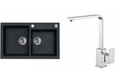 ALVEUS Set ROCK 90 dřez 780x480 mm + baterie RENO, černá