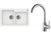 ALVEUS Set ROCK 90 dřez 780x480 mm + baterie TONIA, bílá + chrom