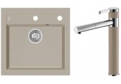 ALVEUS Set FORMIC 20 dřez 520x510 mm + baterie ZINA, Pebble 02