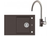 ALVEUS Set FORMIC 30 dřez 760x500 mm + baterie ELZA, Chocolate 03