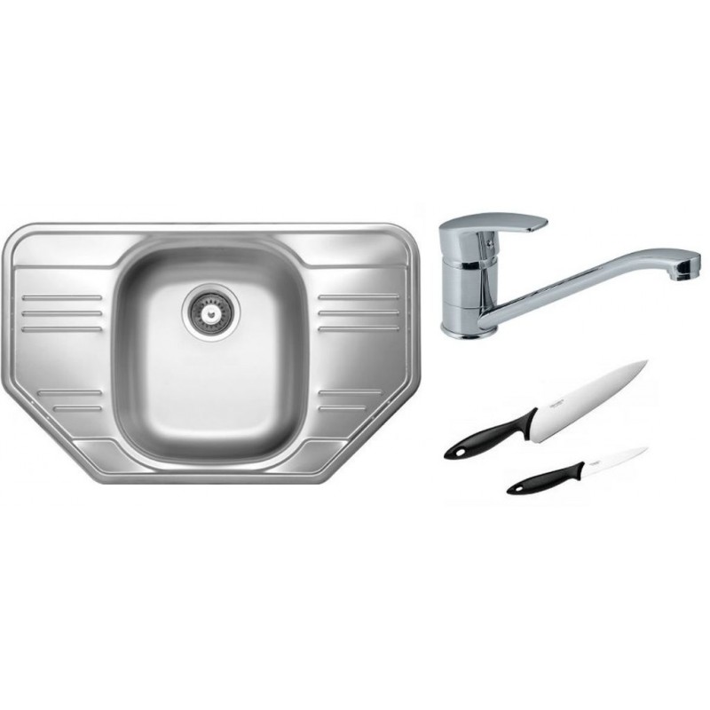 ALVEUS Set dřez Allux 30 + baterie Milena chrom + 2 nože Fiskars ZDARMA ALVEUS Set dřez Allux 30 + baterie Milena chrom + 2 nože Fiskars ZDARMA