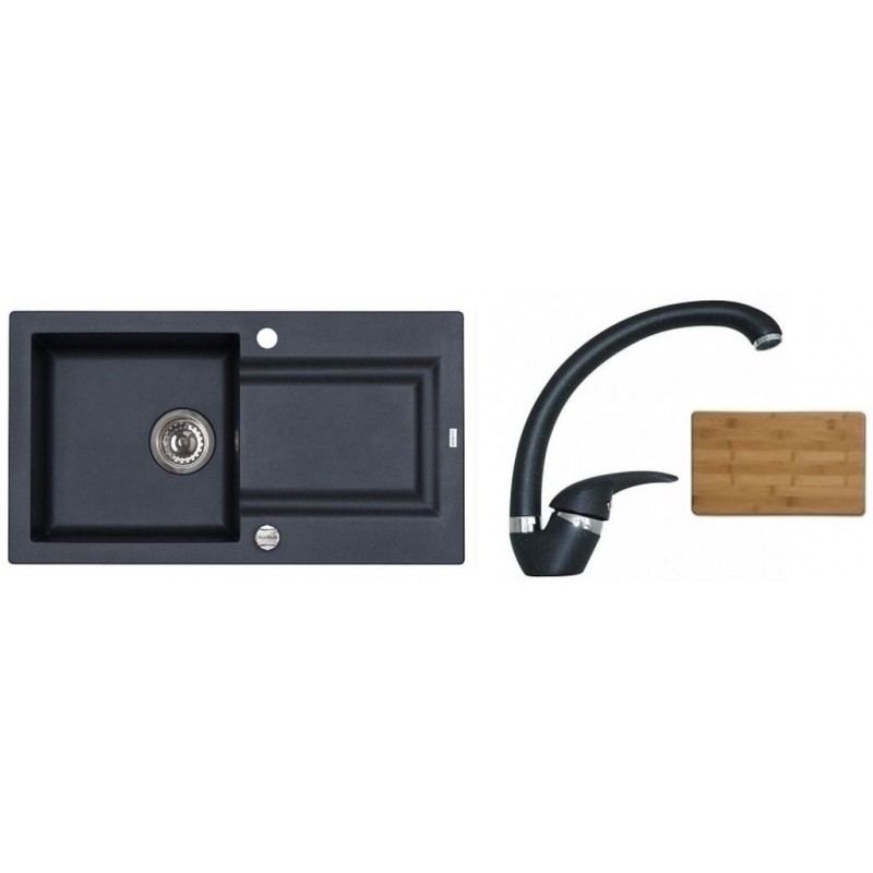 ALVEUS set dřez FALCON 30 + baterie DIANA v černé + krájecí deska ALVEUS set dřez FALCON 30 + baterie DIANA v černé + krájecí deska