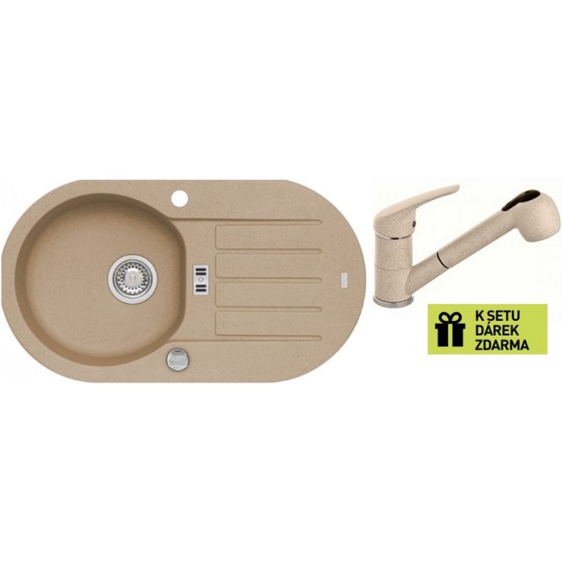 ALVEUS set dřez Niagara 40 beige + baterie AM 20 beige +dárek ALVEUS set dřez Niagara 40 beige + baterie AM 20 beige +dárek