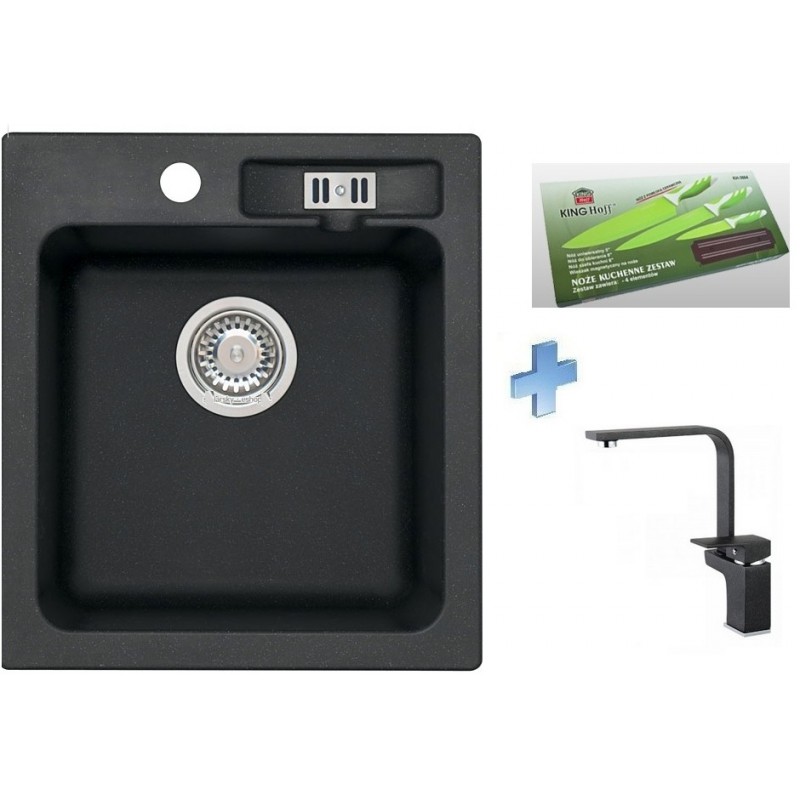 ALVEUS set dřez Victoria 20 black + baterie Eureka (Janet) black + sada nožů ALVEUS set dřez Victoria 20 black + baterie Eureka (Janet) black + sada nožů