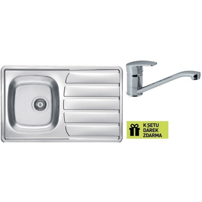 ALVEUS Set dřez Zoom 20 nerez + baterie Riviera chrom + dárek