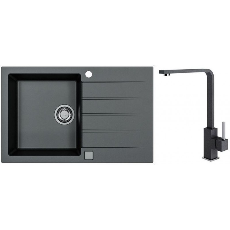 ALVEUS Set CADIT 20 dřez 790x500 mm + baterie AFRA, černá