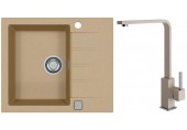 ALVEUS Set CADIT 10 dřez 590x500 mm + baterie AFRA, béžová