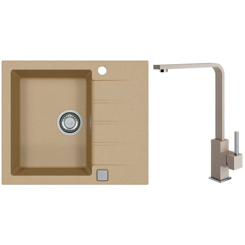 ALVEUS Set CADIT 10 dřez 590x500 mm + baterie AFRA, béžová