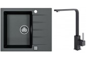 ALVEUS Set CADIT 10 dřez 590x500 mm + baterie AFRA, černá