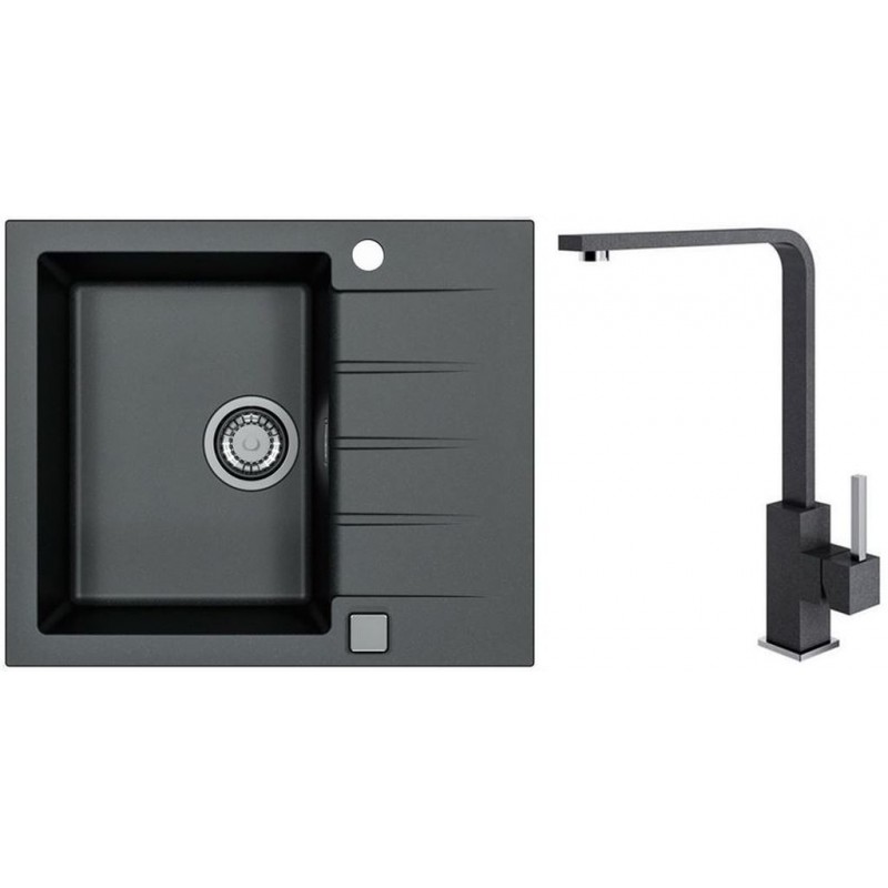 ALVEUS Set CADIT 10 dřez 590x500 mm + baterie AFRA, černá