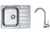 ALVEUS Set LINE 110 dřez nerezový 615x500 mm + baterie KARINA chrom
