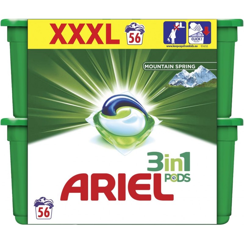 Ariel Mountain Spring 3v1 gelové kapsle 56 ks