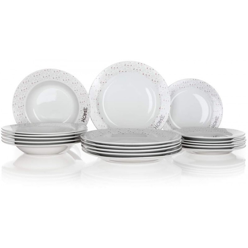 BANQUET Home coll. II Sada talířů bílá, 18ks 60311625