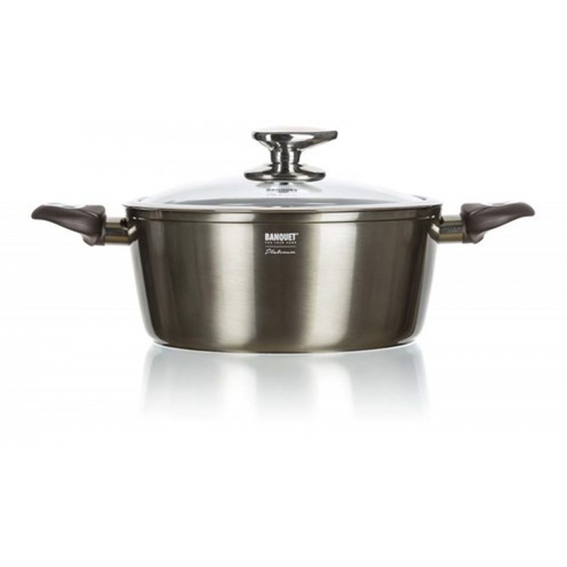 BANQUET METALLIC PLATINUM Kastrol s nepřilnavým povrchem 28 x 12,5 cm, s poklicí 40051906