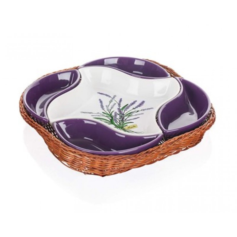 BANQUET LAVENDER Mísa v košíku 28 cm, 5 dílů 601512LAV