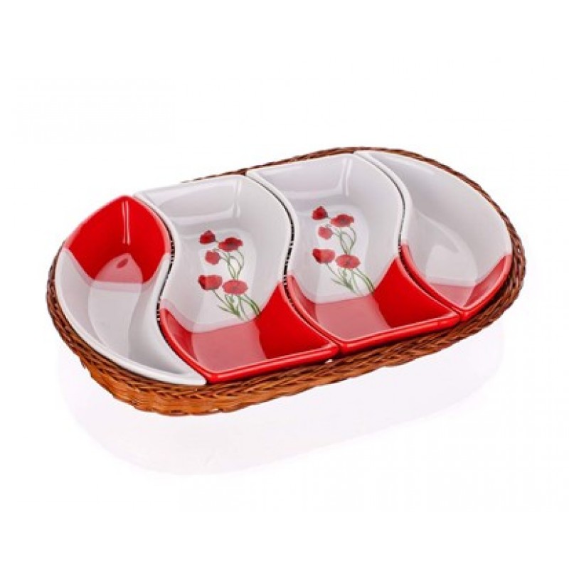 BANQUET 4d misky v košíku 30,5cm Red Poppy OK 601559RP BANQUET 4d misky v košíku 30,5cm Red Poppy OK 601559RP