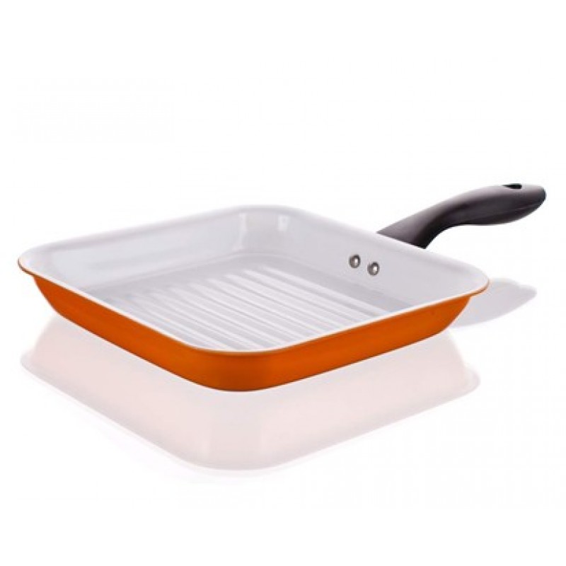 BANQUET Pánev steak 24 cm Finezza oranž s vnitřní keram.povrch.úprav. 40FIN24OR