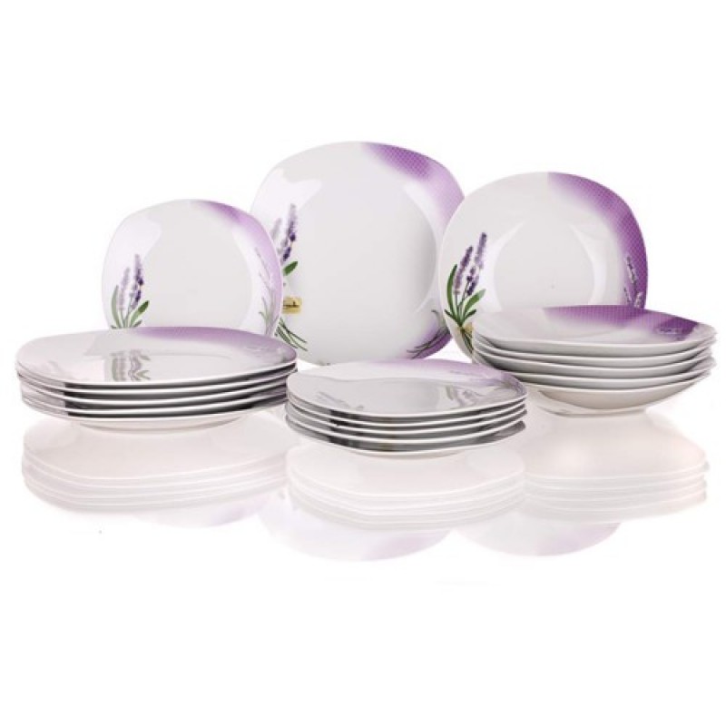 BANQUET LAVENDER Sada talířů square 18 ks, 60L0118D BANQUET LAVENDER Sada talířů square 18 ks, 60L0118D