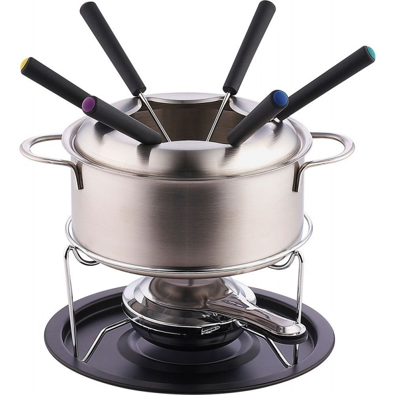 BERGNER Fondue čokoládové, sada 11 ks, nerez, stříbrno-černé, KH-6168