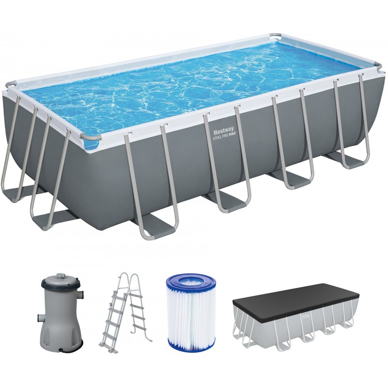 BESTWAY Power Steel Bazénový set 488 x 244 x 122 cm, kartušová filtrace 56670