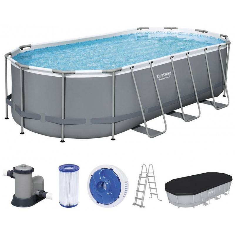 BESTWAY Power Steel Bazénový set 549 x 274 x 122 cm, kartušová filtrace 56710 BESTWAY Power Steel Bazénový set 549 x 274 x 122 cm, kartušová filtrace 56710