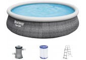 BESTWAY Fast Set Rattan Bazén 457 x 107 cm, kartušová filtrace 57372