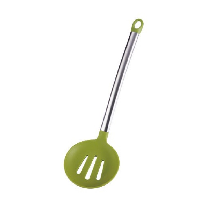 Sběračka s otvory silikonová 35cm FLEXIKITCHEN, barva zelená