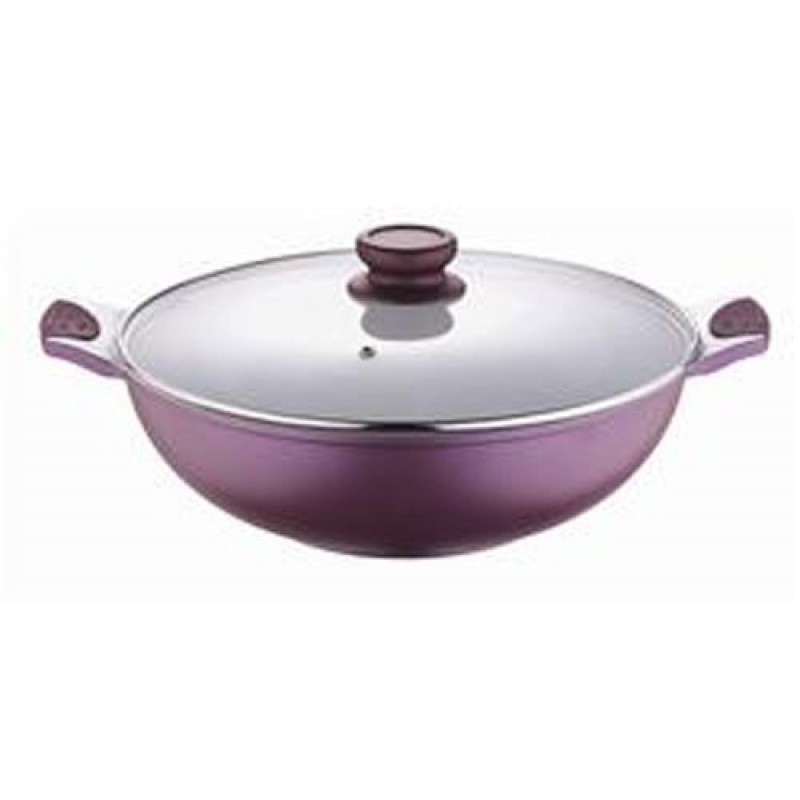 BERGNER Pánev keramická WOK s poklicí 30 cm VIOFLAM BG-6753