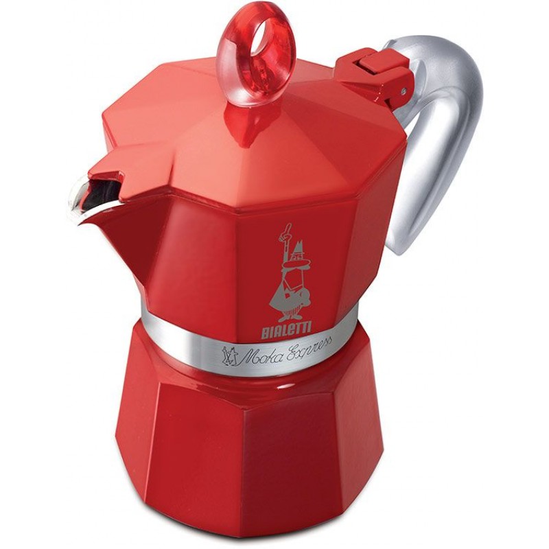 BIALETTI Moka Glossy konvička, 1 porce, hliník - červená 2140199311