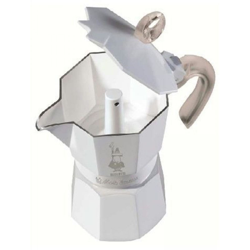 BIALETTI Moka Glossy konvička, 1 porce, hliník - bílá 2140199313 BIALETTI Moka Glossy konvička, 1 porce, hliník - bílá 2140199313