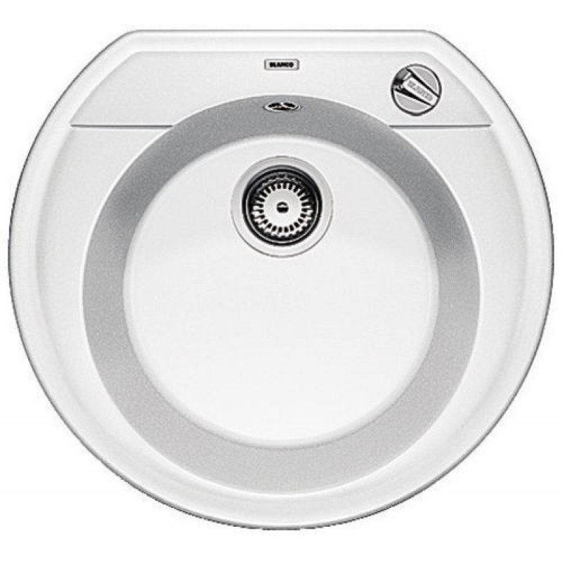 BLANCO Rondoval 45 dřez s excentrem, včetně sifonu, bílá 515660