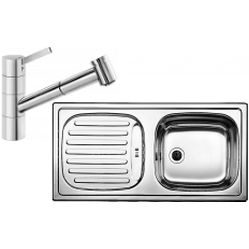 BLANCO set FLEX přírodní nerez 860 x 435 mm + TIVO-S baterie chrom BLANCO set FLEX přírodní nerez 860 x 435 mm + TIVO-S baterie chrom