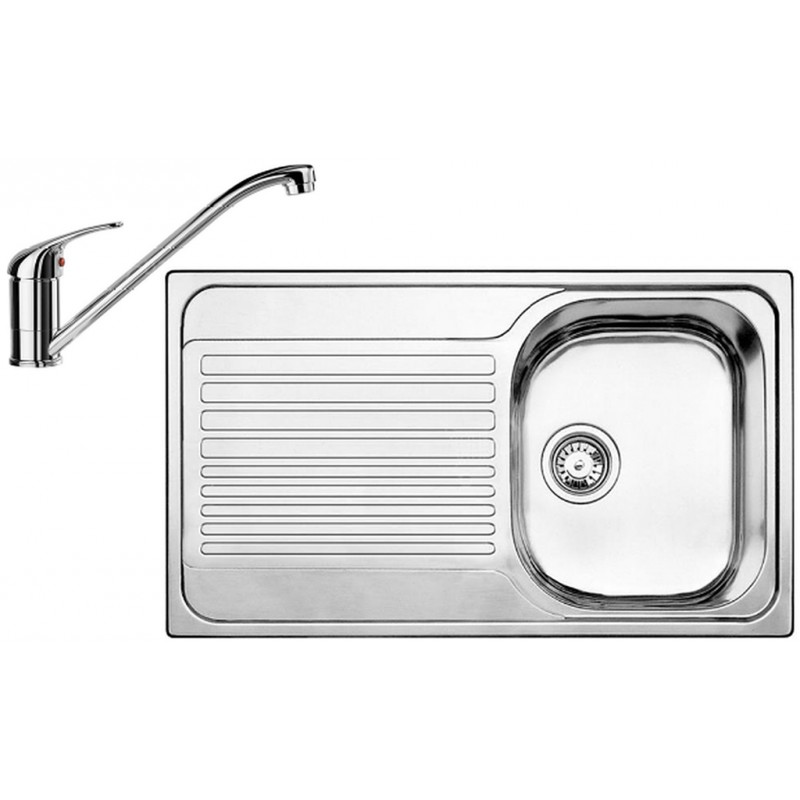 BLANCO set TIPO 45 S Compact přírodní nerez 780 x 500 mm + DARAS baterie chrom