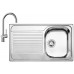 BLANCO set TIPO 45 S Compact přírodní nerez 780 x 500 mm + MIDA baterie chrom