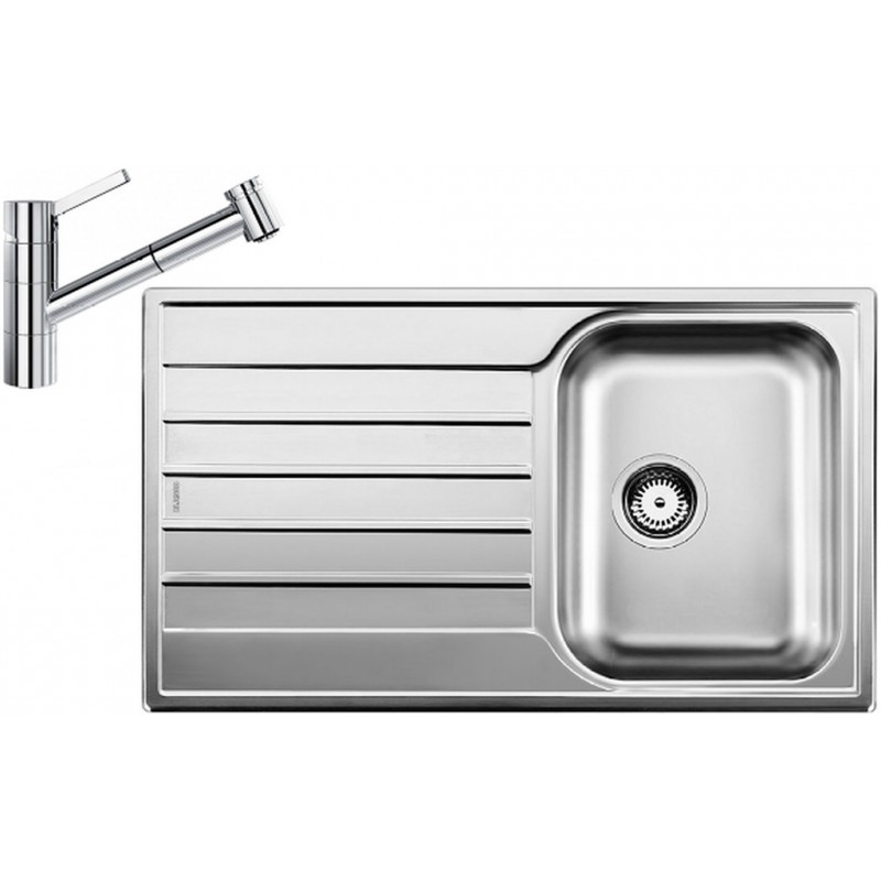 BLANCO set LIVIT 45 S Salto nerez kartáčovaný 860 x 500 mm 514786 + TIVO-S baterie chrom 517648