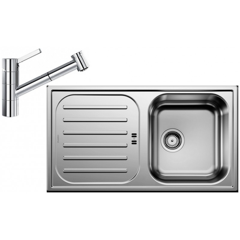 BLANCO set FLEX Pro 45 S nerez přírodní lesk 860 x 480 mm + TIVO-S baterie chrom
