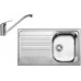 BLANCO set MAGNAT přírodní nerez 860 x 435 mm 511916 + DARAS baterie chrom 517720