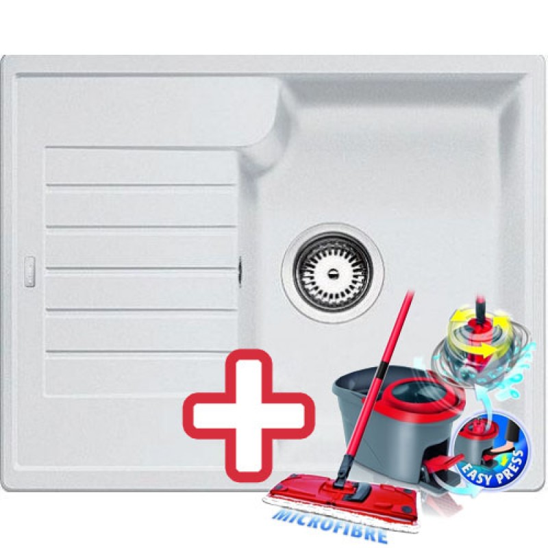 BLANCO Zia 40 S Silgranit dřez , bílá 516922 + ZDARMA VILEDA MOP Easy Wring BLANCO Zia 40 S Silgranit dřez , bílá 516922 + ZDARMA VILEDA MOP Easy Wring
