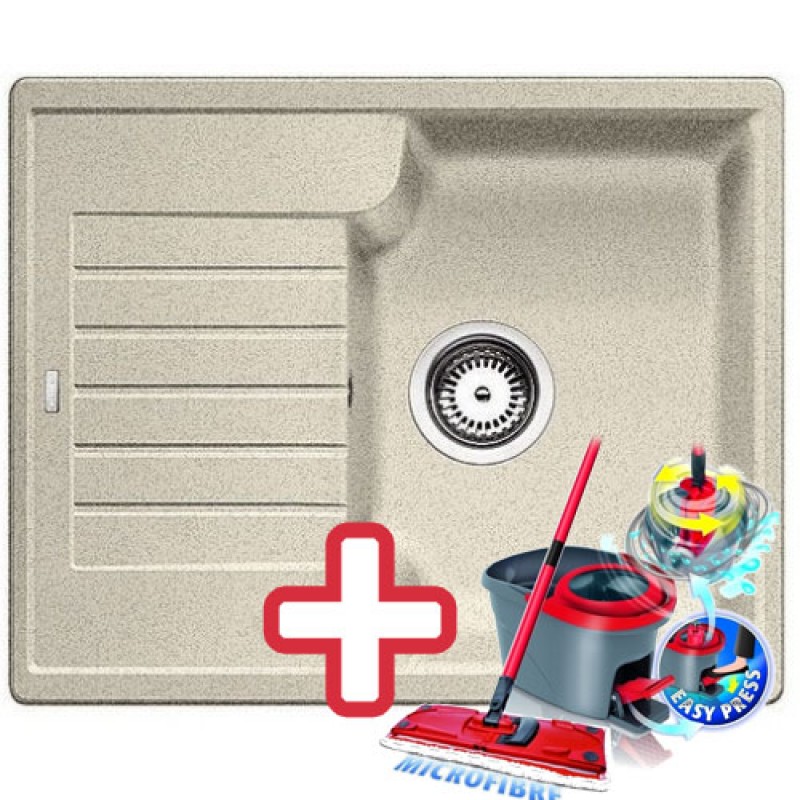 BLANCO Zia 40 S Silgranit dřez písek, 516925 + ZDARMA VILEDA MOP Easy Wring BLANCO Zia 40 S Silgranit dřez písek, 516925 + ZDARMA VILEDA MOP Easy Wring