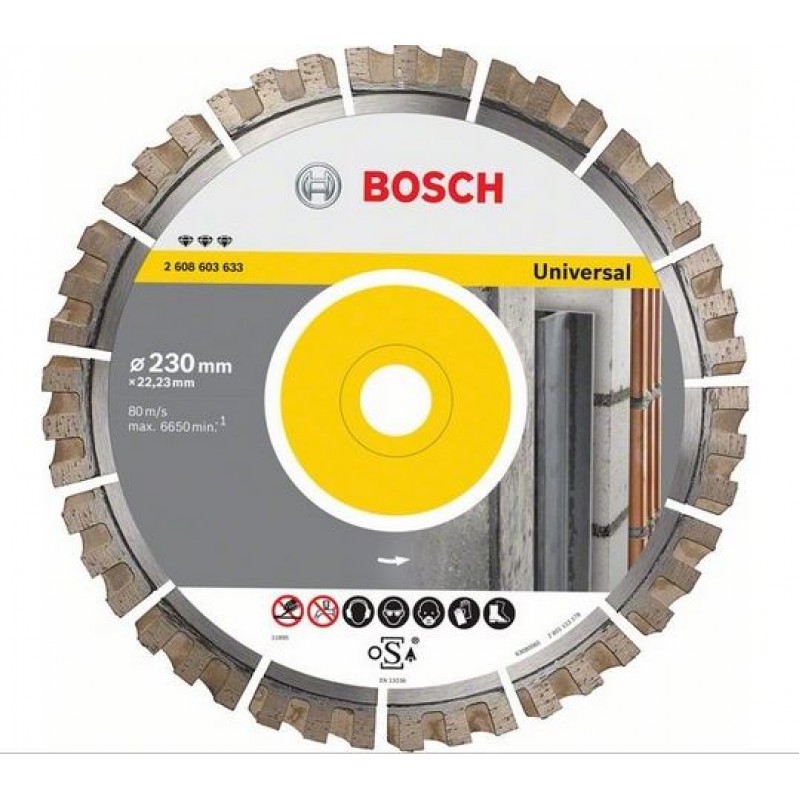 BOSCH Best for Universal Diamantový dělicí kotouč, 230 x 22,33 x 2,4 x 15 mm 2608603633