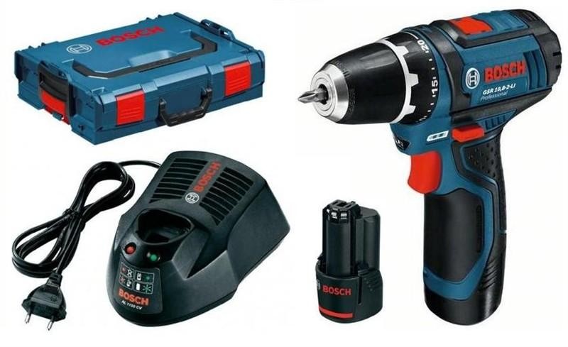 BOSCH GSR 12V-15 Professional aku šroubovák L-Boxx, 2x2Ah 0.601.868.109