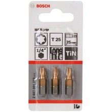 BOSCH Max Grip Šroubovací bit, T25, 25 mm, 3 ks 2607001693