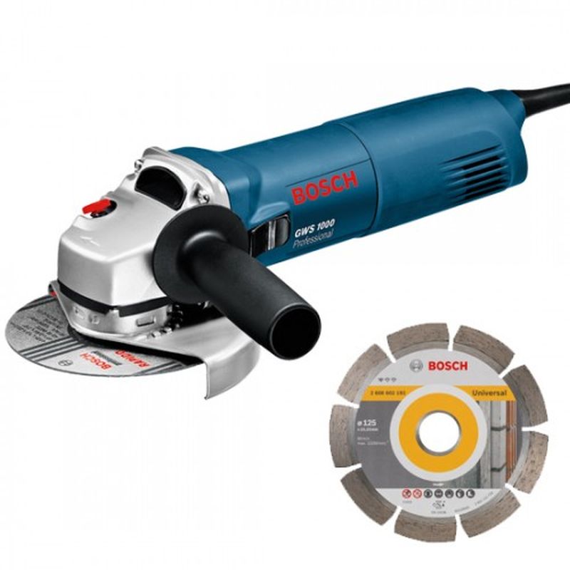 BOSCH GWS 1000 Professional úhlová bruska + diamantový kotouč 060182880A