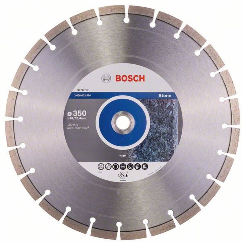 BOSCH Expert for Stone Diamantový dělicí kotouč, 350 x 20,00+25,40 x 3,2 x 12 mm 2608602594