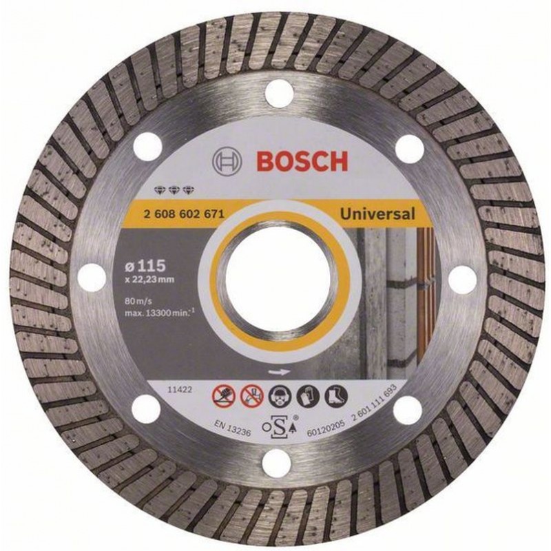 BOSCH Best for Universal Turbo Diamantový dělicí kotouč, 115 x 22,23 x 2,2 x 12 mm 2608602671 BOSCH Best for Universal Turbo Diamantový dělicí kotouč, 115 x 22,23 x 2,2 x 12 mm 2608602671