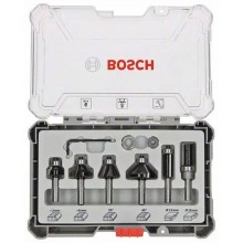 BOSCH Sada fréz 8 mm s vřetenem Trim&Edging, 6 ks 2607017469