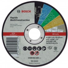 BOSCH Rapido Multi Construction Dělicí kotouč rovný, 125 mm, 1,0 mm 2608602385