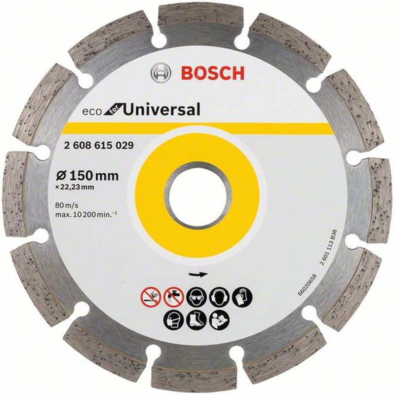 BOSCH ECO For Universal Diamantový dělicí kotouč 150x22.23x2.1x7 mm 10ks 2608615042