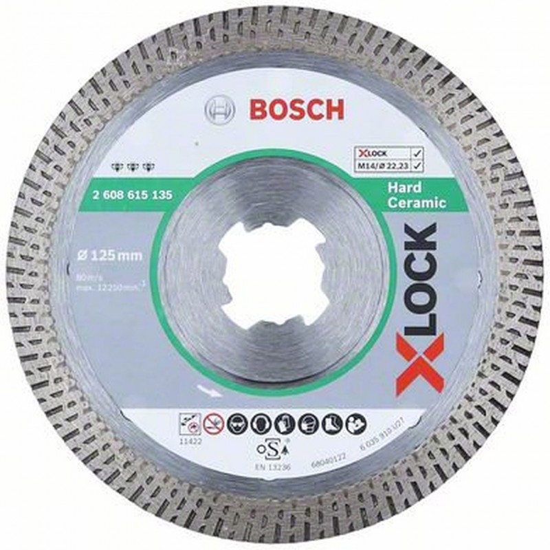 BOSCH Best for Hard Ceramic systému X-LOCK, Diamantový řezný kotouč, 125×22,23×1,4×10mm 2608615135 BOSCH Best for Hard Ceramic systému X-LOCK, Diamantový řezný kotouč, 125×22,23×1,4×10mm 2608615135